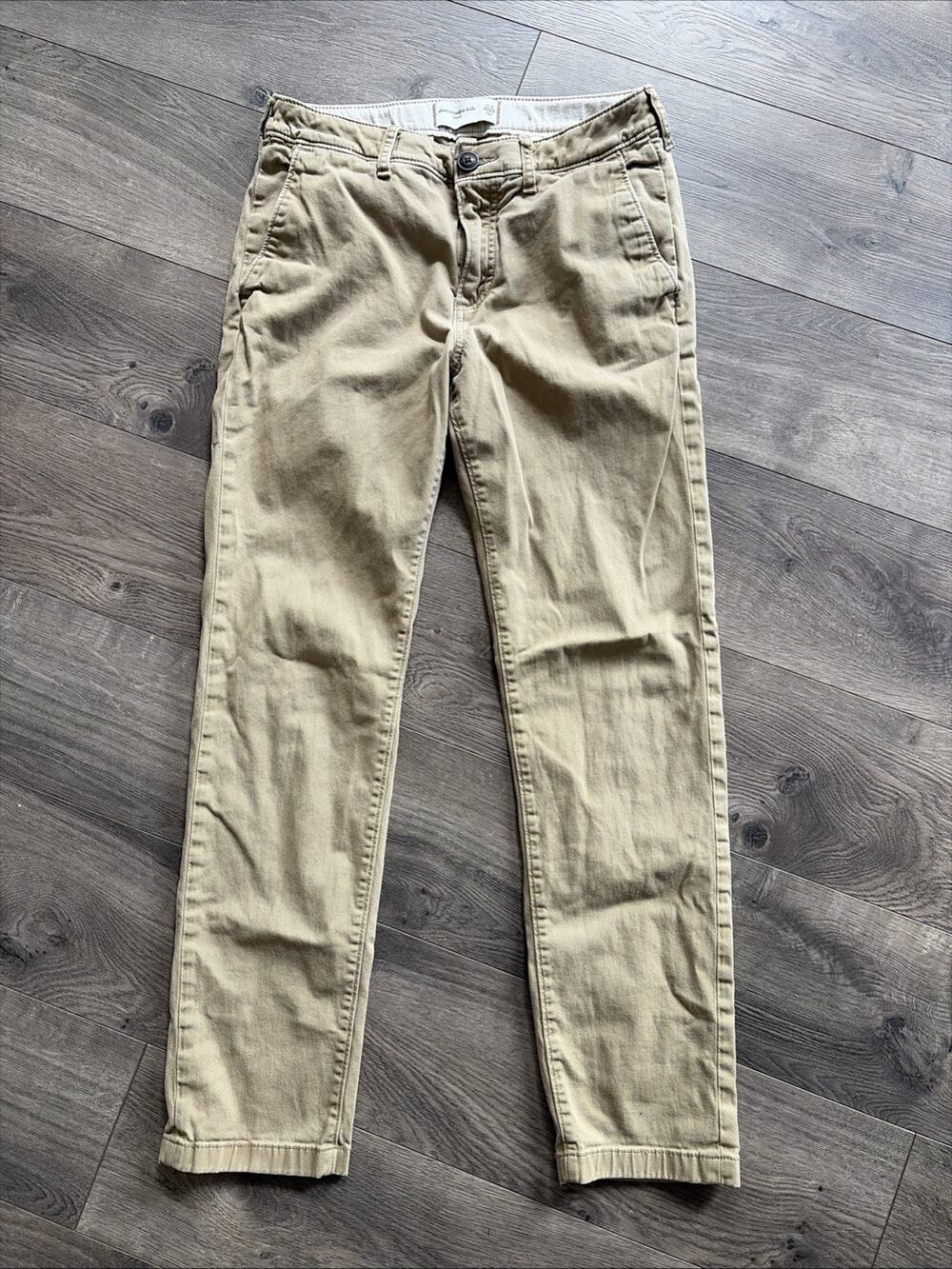 Abercrombie Kids Beige Khaki Uniform Skinny Straight Pants Size 13/14